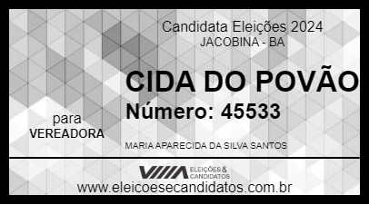 Candidato CIDA DO POVÃO 2024 - JACOBINA - Eleições