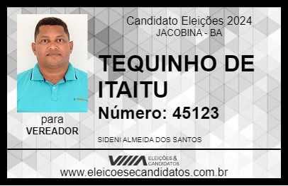 Candidato TEQUINHO DE ITAITU 2024 - JACOBINA - Eleições