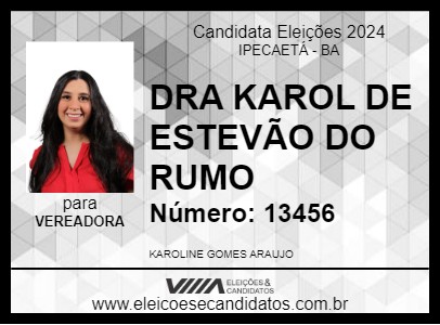 Candidato DRA KAROL DE ESTEVÃO DO RUMO 2024 - IPECAETÁ - Eleições