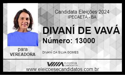 Candidato DIVANÍ DE VAVÁ 2024 - IPECAETÁ - Eleições