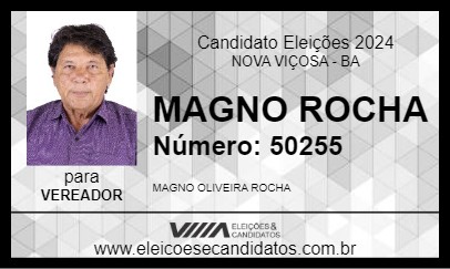 Candidato MAGNO ROCHA 2024 - NOVA VIÇOSA - Eleições