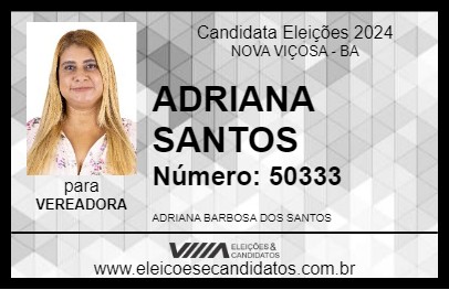 Candidato ADRIANA SANTOS 2024 - NOVA VIÇOSA - Eleições