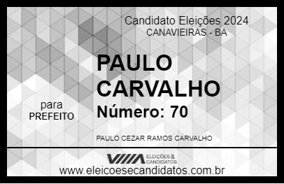 Candidato PAULO CARVALHO 2024 - CANAVIEIRAS - Eleições