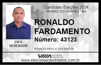 Candidato RONALDO FARDAMENTO 2024 - MORRO DO CHAPÉU - Eleições