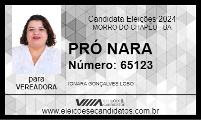 Candidato PRÓ NARA 2024 - MORRO DO CHAPÉU - Eleições