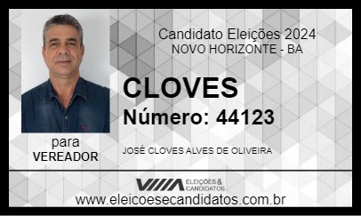 Candidato CLOVES 2024 - NOVO HORIZONTE - Eleições