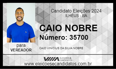 Candidato CAIO NOBRE 2024 - ILHÉUS - Eleições