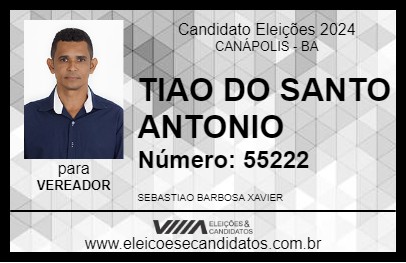 Candidato TIAO DO SANTO ANTONIO 2024 - CANÁPOLIS - Eleições