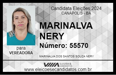 Candidato MARINALVA NERY 2024 - CANÁPOLIS - Eleições