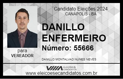 Candidato DANILLO ENFERMEIRO 2024 - CANÁPOLIS - Eleições