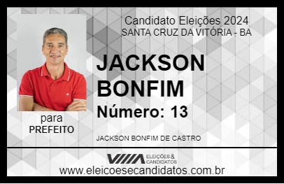 Candidato JACKSON BONFIM 2024 - SANTA CRUZ DA VITÓRIA - Eleições