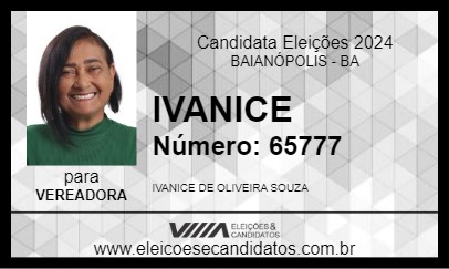 Candidato IVANICE 2024 - BAIANÓPOLIS - Eleições