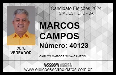 Candidato MARCOS CAMPOS 2024 - SIMÕES FILHO - Eleições