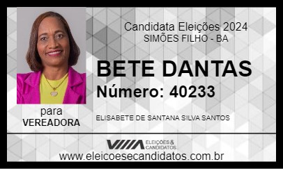 Candidato BETE DANTAS 2024 - SIMÕES FILHO - Eleições