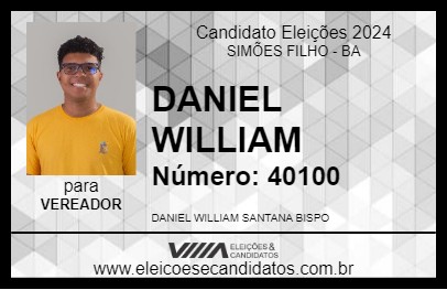 Candidato DANIEL WILLIAM 2024 - SIMÕES FILHO - Eleições