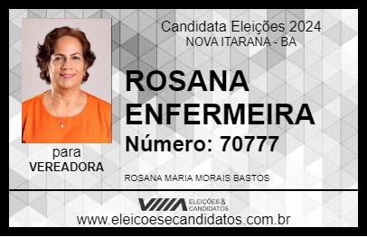 Candidato ROSANA ENFERMEIRA 2024 - NOVA ITARANA - Eleições