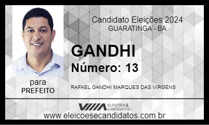 Candidato GANDHI 2024 - GUARATINGA - Eleições