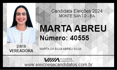 Candidato MARTA ABREU 2024 - MONTE SANTO - Eleições