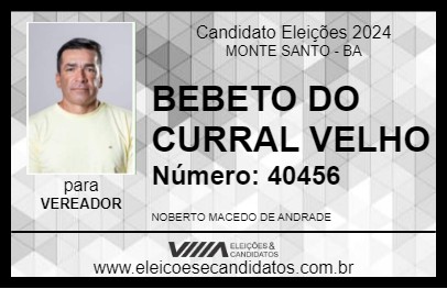 Candidato BEBETO DO CURRAL VELHO 2024 - MONTE SANTO - Eleições