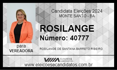 Candidato ROSILANGE 2024 - MONTE SANTO - Eleições