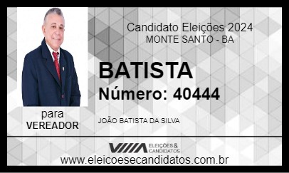 Candidato BATISTA 2024 - MONTE SANTO - Eleições