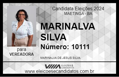 Candidato MARINALVA SILVA 2024 - MAETINGA - Eleições