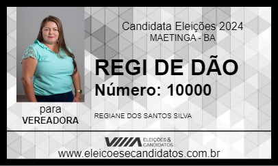 Candidato REGI DE DÃO 2024 - MAETINGA - Eleições