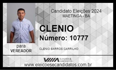 Candidato CLENIO 2024 - MAETINGA - Eleições