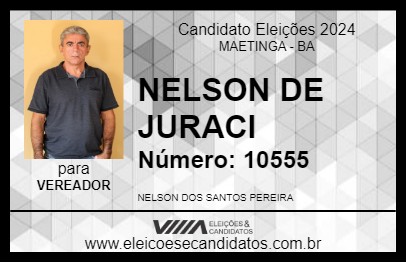 Candidato NELSON DE JURACI 2024 - MAETINGA - Eleições