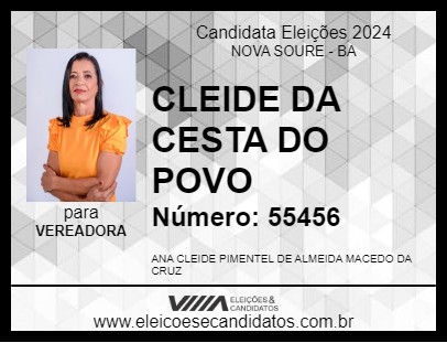 Candidato CLEIDE DA CESTA DO POVO 2024 - NOVA SOURE - Eleições