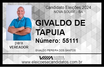 Candidato GIVALDO DE TAPUIA  2024 - NOVA SOURE - Eleições