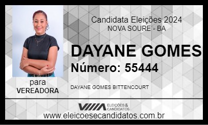 Candidato DAYANE GOMES 2024 - NOVA SOURE - Eleições