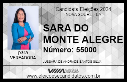 Candidato SARA DO MONTE ALEGRE 2024 - NOVA SOURE - Eleições