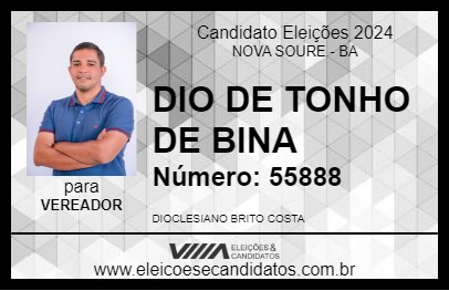 Candidato DIO DE TONHO DE BINA 2024 - NOVA SOURE - Eleições