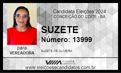 Candidato SUZETE 2024 - CONCEIÇÃO DO COITÉ - Eleições