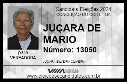 Candidato JUÇARA DE MARIO 2024 - CONCEIÇÃO DO COITÉ - Eleições