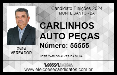 Candidato CARLINHOS AUTO PEÇAS 2024 - MONTE SANTO - Eleições