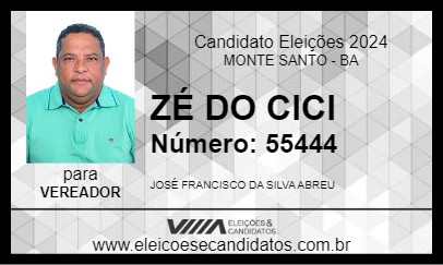 Candidato ZÉ DO CICI 2024 - MONTE SANTO - Eleições