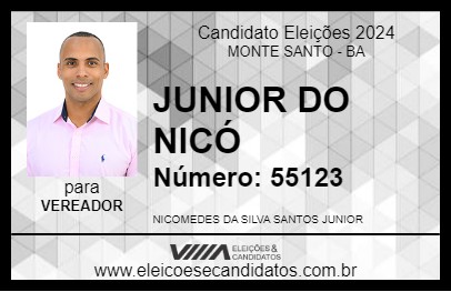 Candidato NICOMEDES JUNIOR 2024 - MONTE SANTO - Eleições