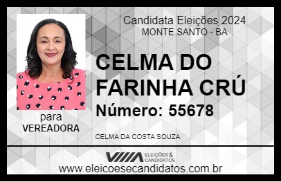 Candidato CELMA DO FARINHA CRÚ 2024 - MONTE SANTO - Eleições