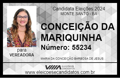 Candidato CONCEIÇÃO DA MARIQUINHA 2024 - MONTE SANTO - Eleições