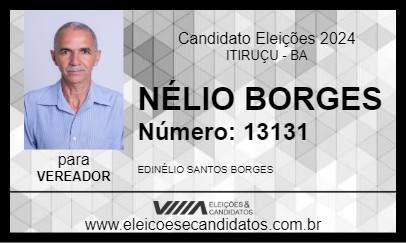 Candidato NÉLIO BORGES 2024 - ITIRUÇU - Eleições