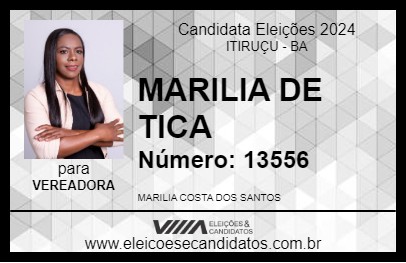 Candidato MARILIA DE TICA 2024 - ITIRUÇU - Eleições