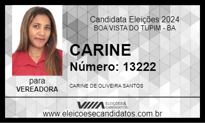 Candidato CARINE 2024 - BOA VISTA DO TUPIM - Eleições