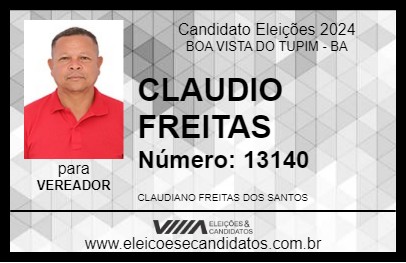 Candidato CLAUDIO FREITAS 2024 - BOA VISTA DO TUPIM - Eleições