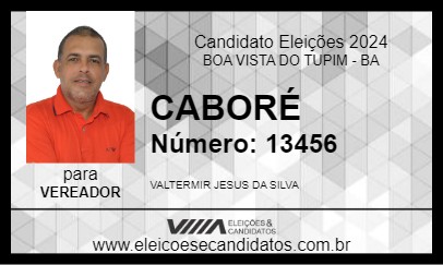 Candidato CABORÉ 2024 - BOA VISTA DO TUPIM - Eleições