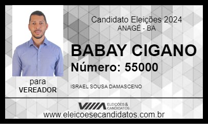 Candidato BABAY CIGANO 2024 - ANAGÉ - Eleições