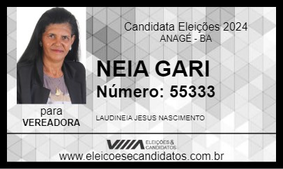 Candidato NEIA GARI 2024 - ANAGÉ - Eleições