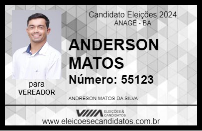 Candidato ANDERSON MATOS 2024 - ANAGÉ - Eleições