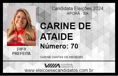 Candidato CARINE DE ATAIDE 2024 - APORÁ - Eleições